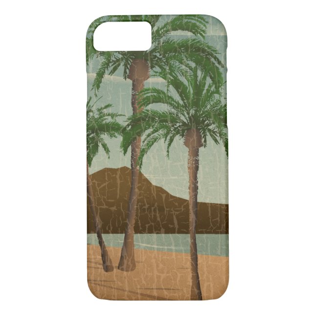 Capa Para iPhone, Case-Mate Cartaz com Dificuldades na praia de Waikiki (Verso)