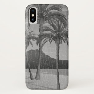 Capa Para iPhone X Cartaz de Cinza em relevo em Waikiki Beach Vintage