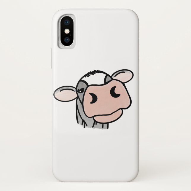 Capa Para iPhone, Case-Mate cartografia vaca branca-negra cinza beija-fazenda  (Verso)