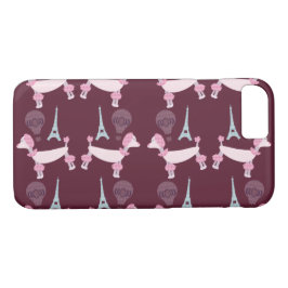 Capa iPhone 8/ 7 Cartoon Ilustrado de Poodle de Paris Anos 50 Bonit