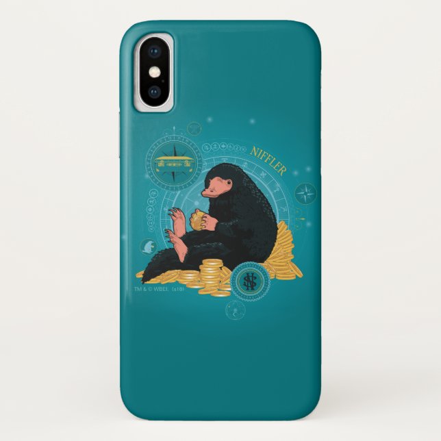 Capa Para iPhone, Case-Mate Cartoon NIFFLER™ com moedas Douradas (Verso)