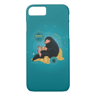Capa iPhone 8/ 7 Cartoon NIFFLER™ com moedas Douradas