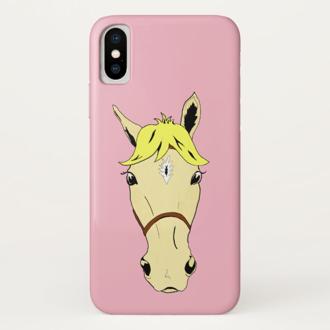 Capa Para iPhone, Case-Mate Cartoon Palomino Pony a rosa (Verso)