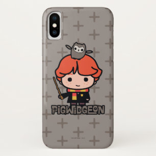 Capa Para iPhone X Cartoon Ron Weasley e Pigwidgeon
