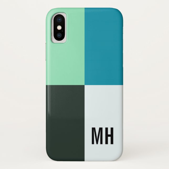Capa Para iPhone, Case-Mate Carvão Personalizável Turquesa Azul-Teal (Verso)