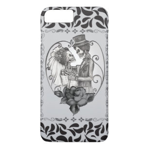 Capa iPhone 8 Plus/7 Plus Casamento Dança do Casal Esqueleto Amor