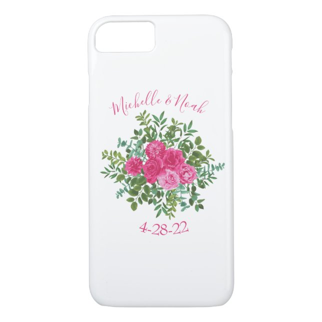 Capa Para iPhone, Case-Mate Casamento Floral Rosa Brilhante (Verso)