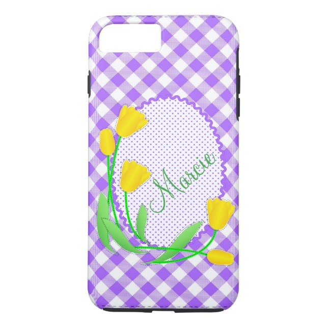 Capa Para iPhone, Case-Mate Case-Mate Tough Plus iPhone 7 Case Yellow Tulips (Verso)