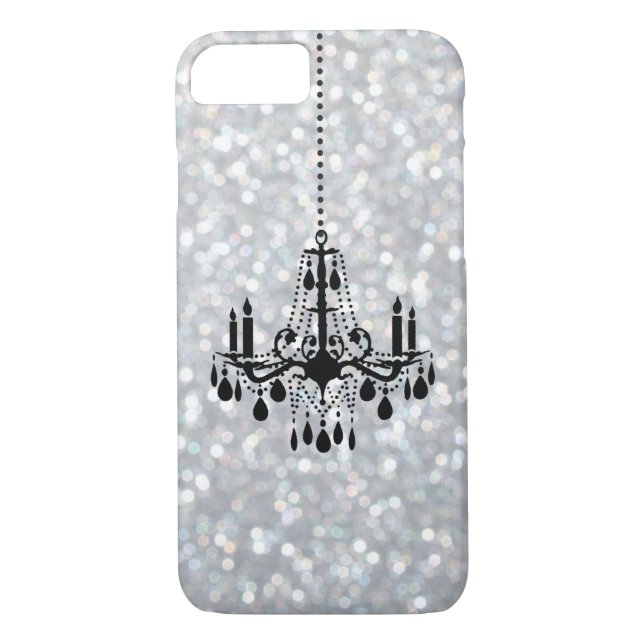 Capa Para iPhone, Case-Mate Caso Chandelier Sparkle Silver iPhone 7 (Verso)