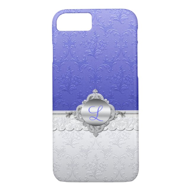 Capa Para iPhone, Case-Mate Caso Chic Damask Monograma iPhone 7 (Verso)