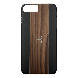 Capa iPhone 8 Plus/7 Plus Caso de aspecto de madeira e metálico do iPhone 7