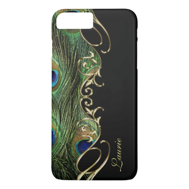 Capa Para iPhone, Case-Mate Caso de Pavock Feather Dourado iPhone 7 Plus Monog (Verso)