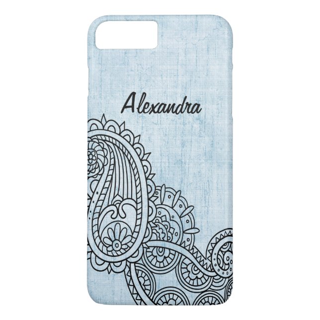 Capa Para iPhone, Case-Mate Caso do Blue Mehndi Motif iPhone 7 Plus (Verso)