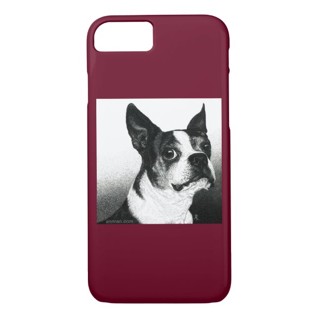 Capa Para iPhone, Case-Mate Caso do Boston Terrier iPhone 7 - "Estilo de Bosto (Verso)