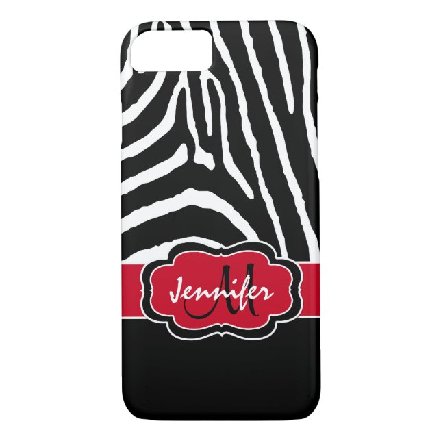 Capa Para iPhone, Case-Mate Caso do iPhone 7 | Bandas-zebra | Vermelho (Verso)