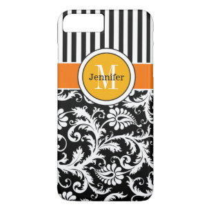 Capa Para iPhone Da Case-Mate Caso do iPhone 7   Damasco, Stripes   Laranja Dour