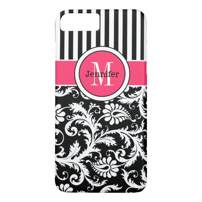 Capa Para iPhone, Case-Mate Caso do iPhone 7 | Damasco | Stripes | Rosa 2 (Verso)