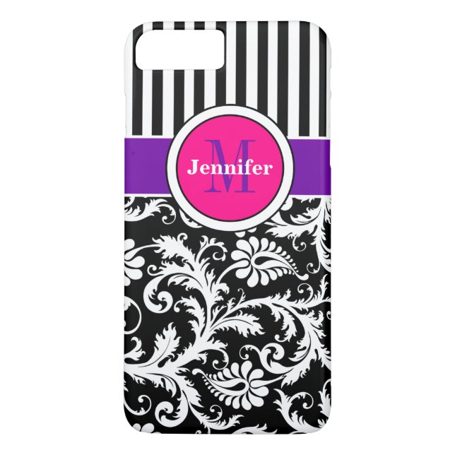 Capa Para iPhone, Case-Mate Caso do iPhone 7 | Damasco | Stripes | Rosa 3 (Verso)