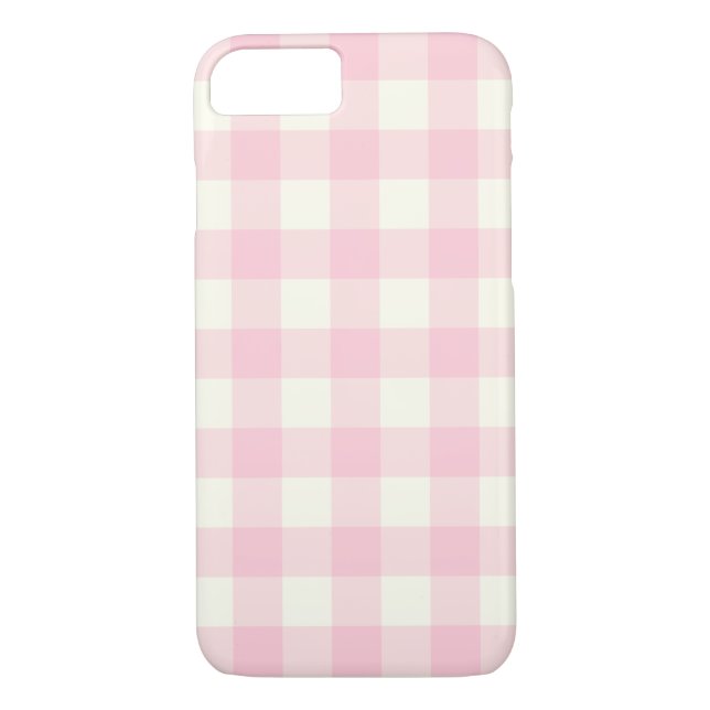 Capa Para iPhone, Case-Mate Caso do iPhone 7 do Padrão Gingham Rosa Pálido (Verso)
