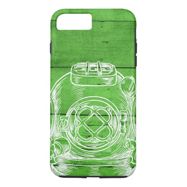 Capa Para iPhone, Case-Mate Caso do iPhone 8Plus/7 Plus verde de mergulho Scub (Verso)