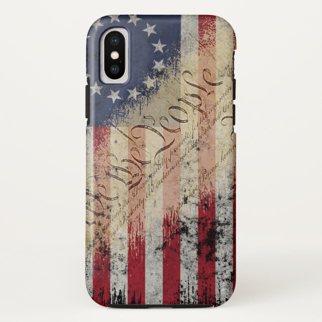 Capa Para iPhone, Case-Mate Caso do iPhone X da bandeira americana de Betsy (Verso)