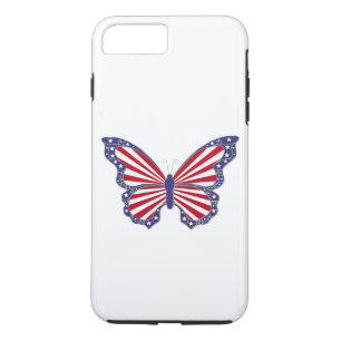 Capa iPhone 8 Plus/7 Plus Caso do Patriotic Butterfly iPhone 7