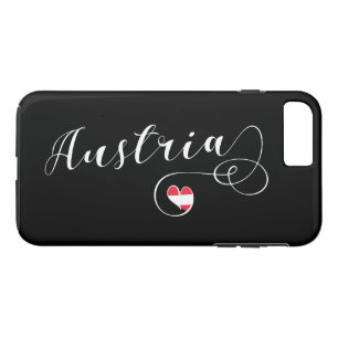 Capa iPhone 8 Plus/7 Plus Caso do telemóvel de Áustria do coração, bande
