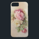 Capa Para iPhone Da Case-Mate Caso do Vintage Rosa iPhone 7<br><div class="desc">Belas rosas de colheita florescendo em um fundo neutro e suave.</div>