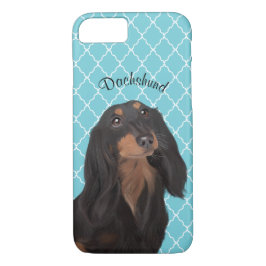 Capa iPhone 8/ 7 Caso ilustrado Dachshund do telemóvel