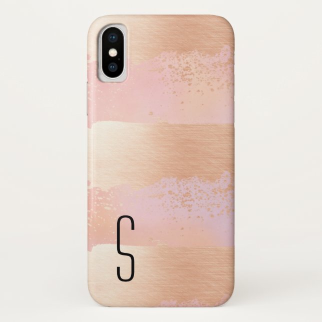 Capa Para iPhone, Case-Mate Caso iPhone X Dourado e monograma (Verso)