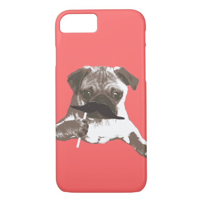 Capa Para iPhone, Case-Mate Caso legal do iPhone 7 do Pug do bigode (Verso)