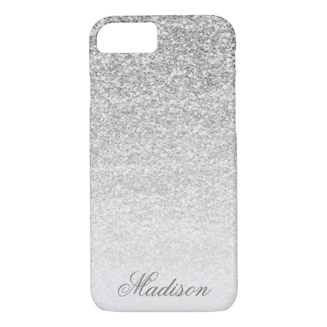Capa Para iPhone, Case-Mate Caso Ombre Silver Glitter iPhone 7 (Verso)