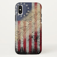 Caso original do iPhone X da bandeira americana do