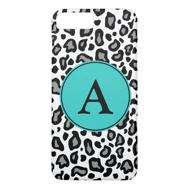Capa Para iPhone, Case-Mate Caso Personalizado de Leopard Branco do Monograma  (Verso)