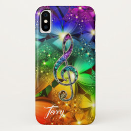 Capa Para iPhone Da Case-Mate Caso psicadélico do iPhone X do Clef da música do