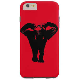 Capa Tough Para iPhone 6 Plus Caso Red Black Pop Art Elephant iPhone 6 Plus