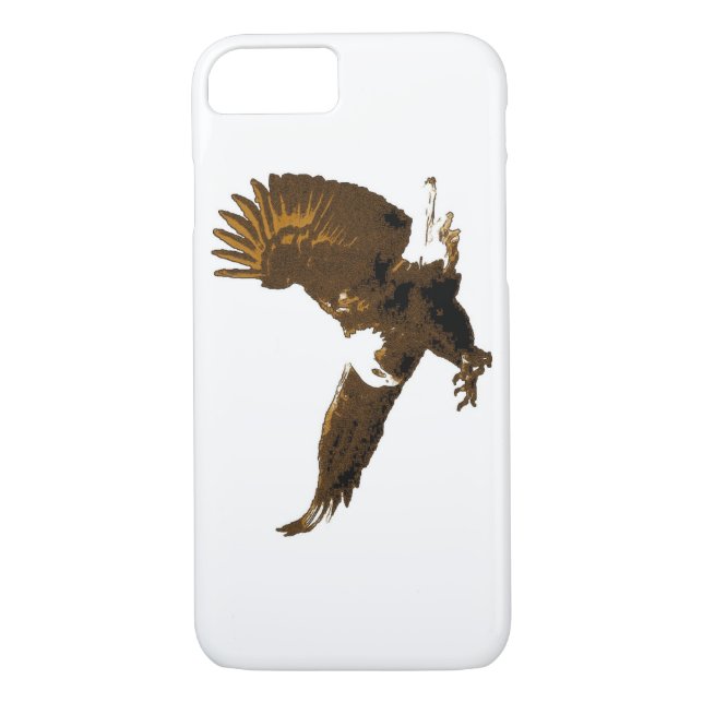 Capa Para iPhone, Case-Mate Caso Sepia White Landing Eagle iPhone 7 (Verso)