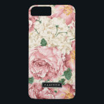Capa Para iPhone Da Case-Mate Caso Vintage Peonies e Hydrangeas iPhone 7 Plus<br><div class="desc">Capas de iphone elegante,  com rosas rosa pinceladas e peônias com hydrangeas de marfim. Este design está disponível em vários produtos. Clique abaixo para outros designs.</div>