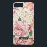 Capa Para iPhone Da Case-Mate Caso Vintage Peonies e Hydrangeas iPhone 7 Plus<br><div class="desc">Capas de iphone elegante,  com rosas rosa pinceladas e peônias com hydrangeas de marfim. Este design está disponível em vários produtos. Clique abaixo para outros designs.</div>