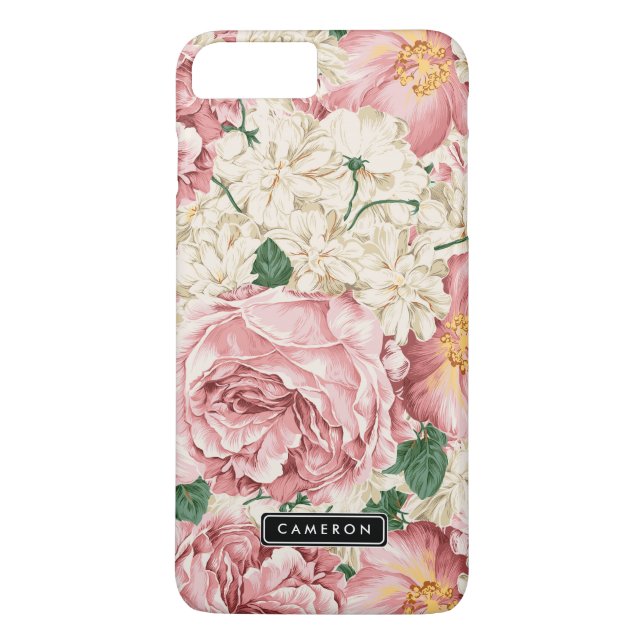 Capa Para iPhone, Case-Mate Caso Vintage Peonies e Hydrangeas iPhone 7 Plus (Verso)