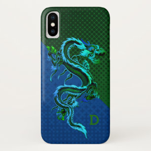 Capa Para iPhone Da Case-Mate Caso X do iPhone do Dragão Azul e Verde