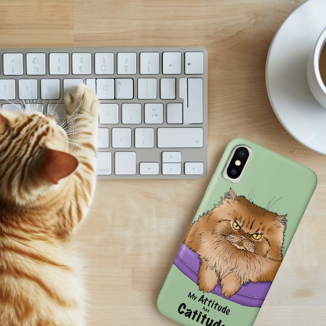 Capa Para iPhone, Case-Mate Cat Attitude Engraçada (Criador carregado)