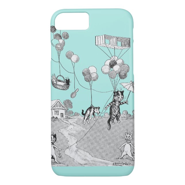 Capa Para iPhone, Case-Mate Cat Balloon Trip, Louis Wain (Verso)
