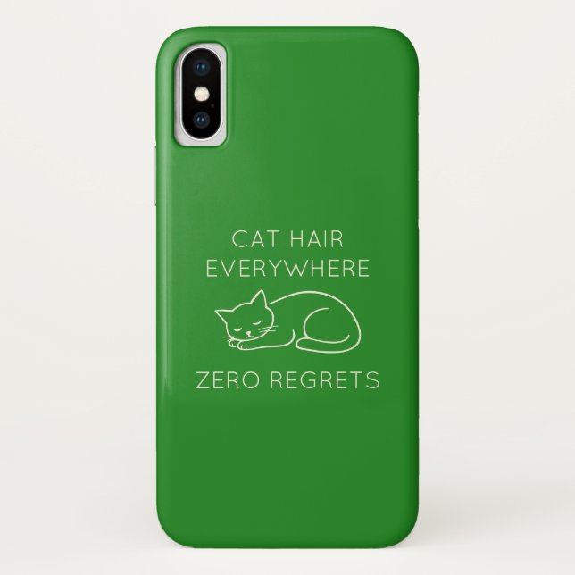 Capa Para iPhone, Case-Mate Cat hair everywhere zero regrets (Verso)