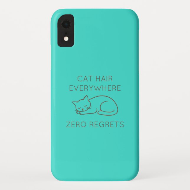 Capa Para iPhone, Case-Mate Cat hair everywhere zero regrets (Verso)