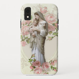 Capa Para iPhone Da Case-Mate Católico religioso abençoado do vintage da Virgem