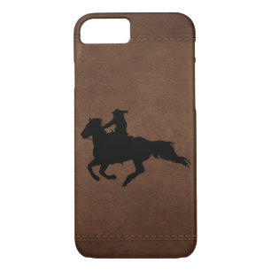 Capa iPhone 8/ 7 Cavaleiro-Cavalo-Galopante de Rodeio Ocidental, de