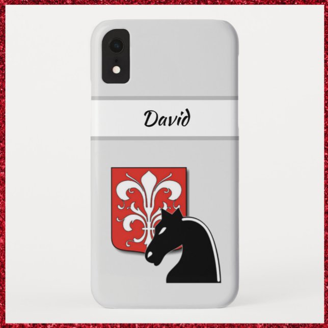Capa Para iPhone, Case-Mate Cavaleiro e Escudo Vermelho e Negro Masculinos (Criador carregado)