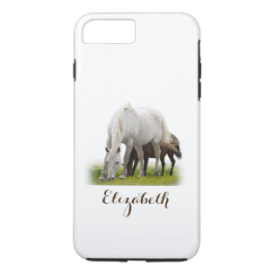 Capa iPhone 8 Plus/7 Plus Cavalo Branco Personalizado com Pony
