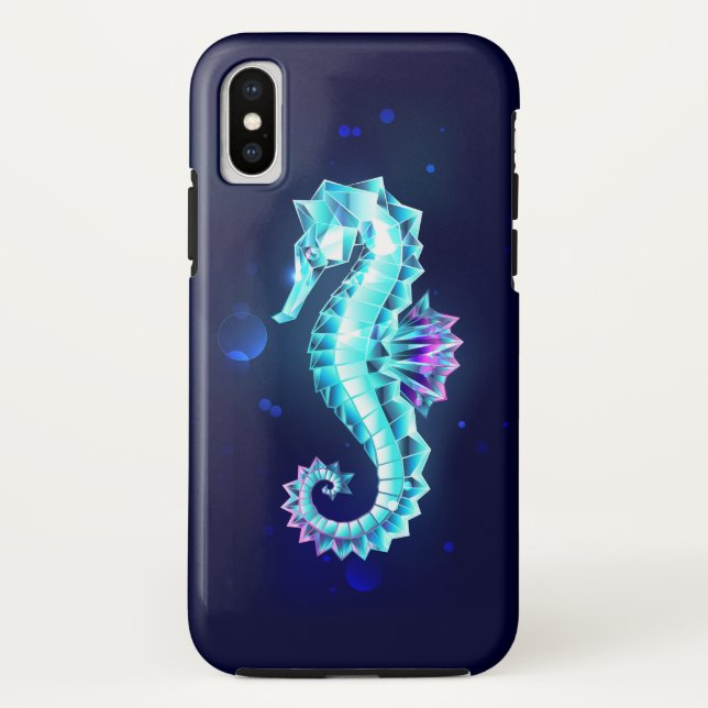Capa Para iPhone, Case-Mate Cavalo de Gelo Cristal em Fundo Azul (Verso)